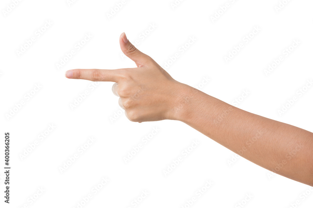 Hand finger pointing isolated on white background Hand finger pointing isolated on white background
