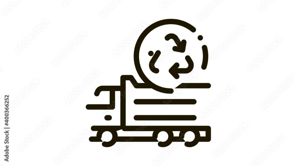 environmental truck Icon Animation. black environmental truck animated icon on white background environmental truck Icon Animation. black environmental truck animated icon on white background