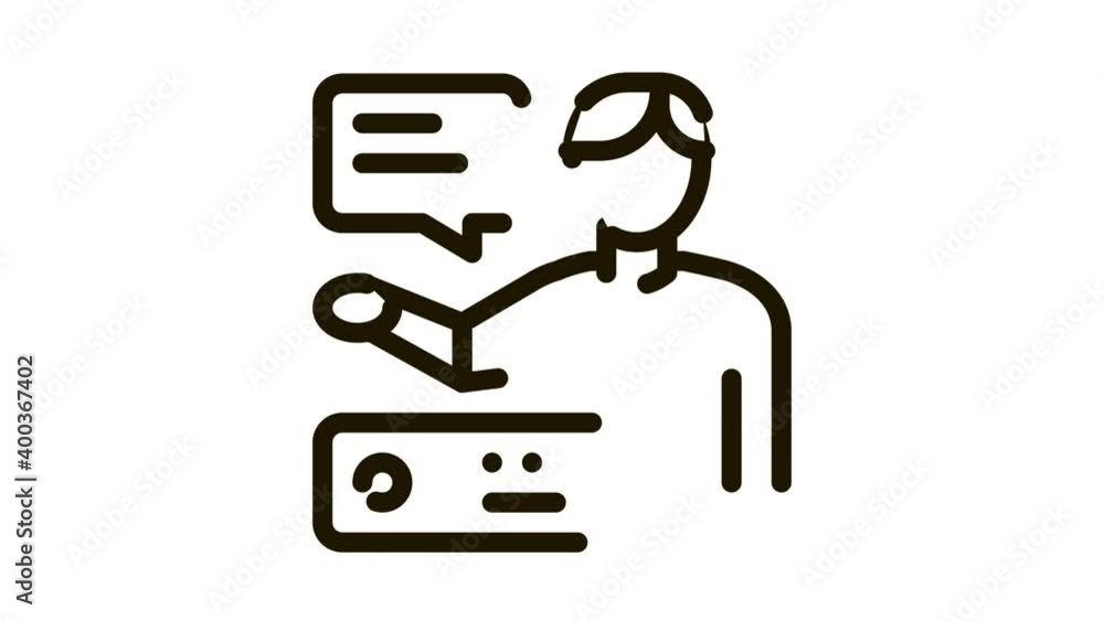 person presentation Icon Animation. black person presentation animated icon on white background person presentation Icon Animation. black person presentation animated icon on white background