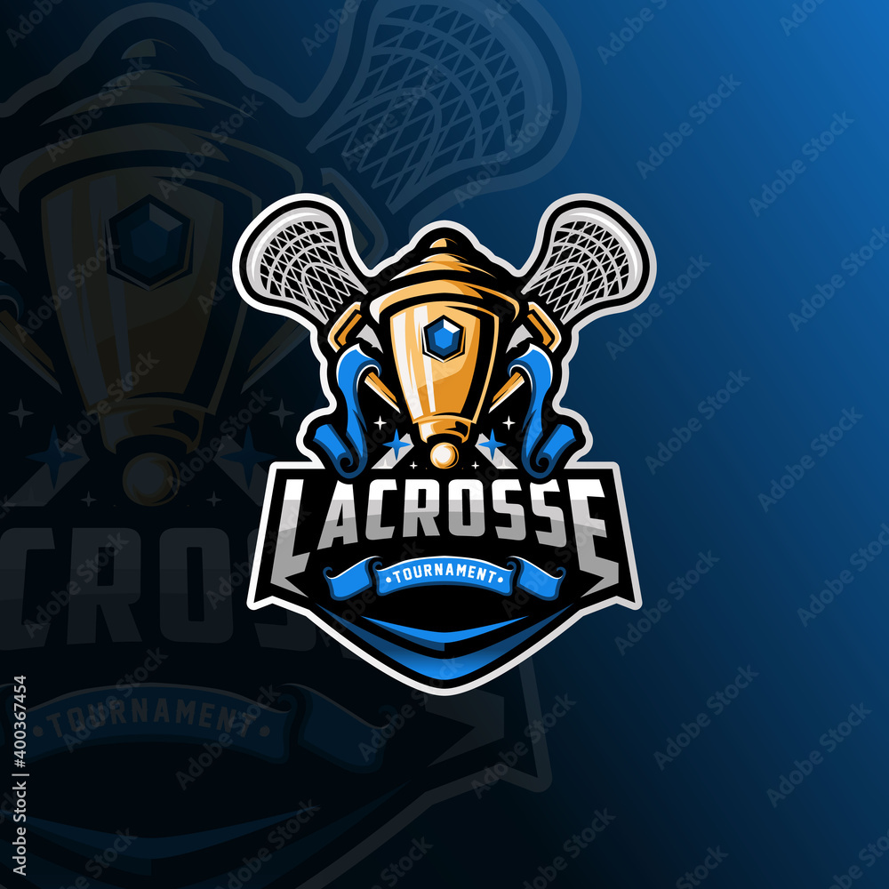 Trophy Logo Design Illustration For Lacrosse Tournament