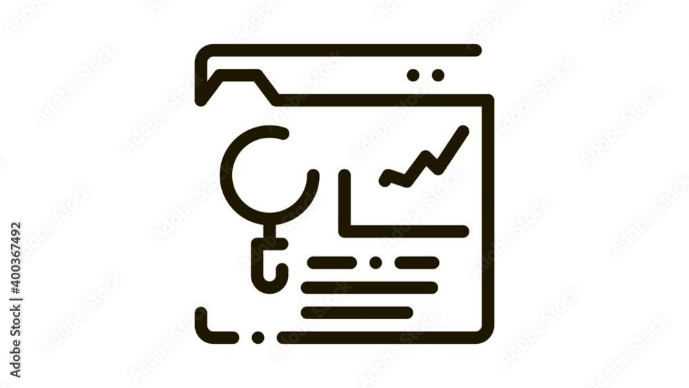 research information folder Icon Animation. black research information folder animated icon on white background research information folder Icon Animation. black research information folder animated icon on white background