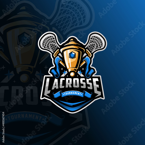 Trophy Logo Design Illustration For Lacrosse Tournament