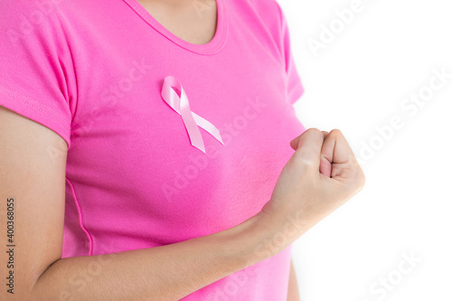 Wallpaper Mural strong hand pink ribbon concept signs Breast Cancer Torontodigital.ca