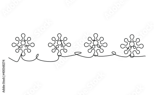 Corona virus 2019. Continuous one line drawing