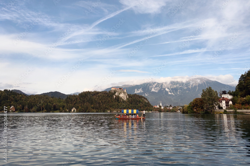 Beautiful view of the autumn lake Bled in Slovenia. Beautiful view of the autumn lake Bled in Slovenia.