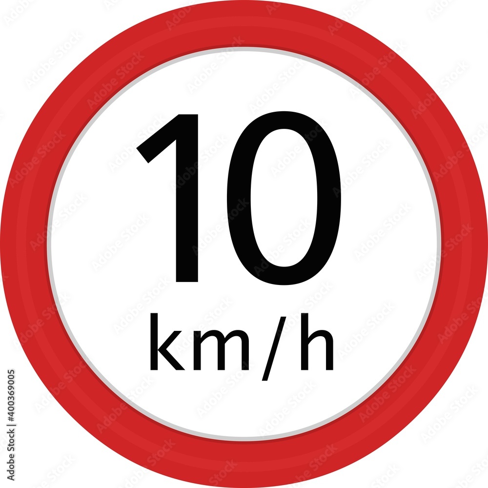 vector emoticon illustration of a classic symbol of maximum speed of 10 km vector emoticon illustration of a classic symbol of maximum speed of 10 km