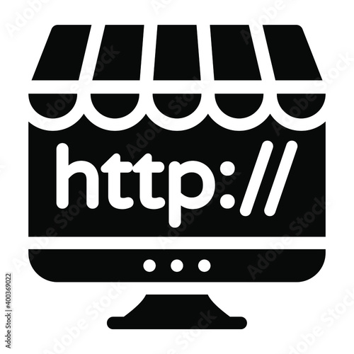 
Glyph design of shopping website, editable icon
