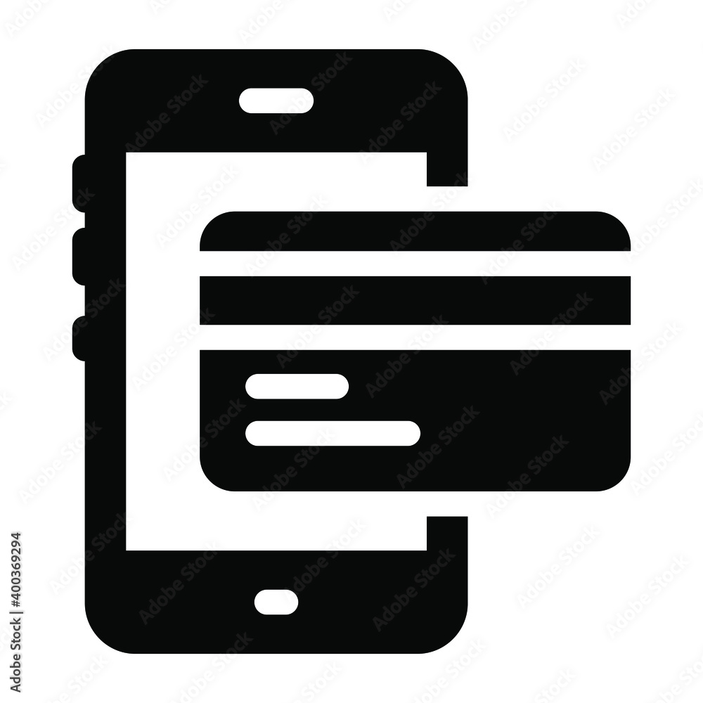 Mobile payment with card icon in solid design, digital payment
Mobile payment with card icon in solid design, digital payment