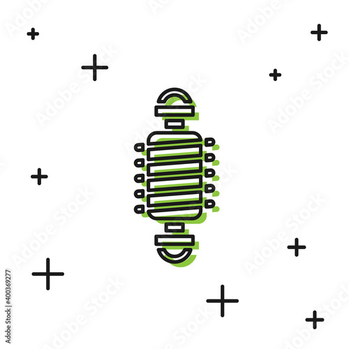 Black Bicycle suspension icon isolated on white background.  Vector.