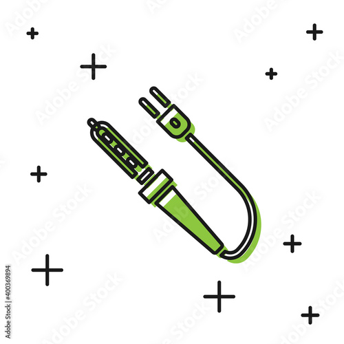 Black Soldering iron icon isolated on white background.  Vector.