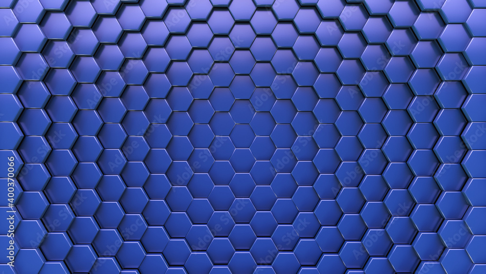Optical illusion background. Blue cell surface.