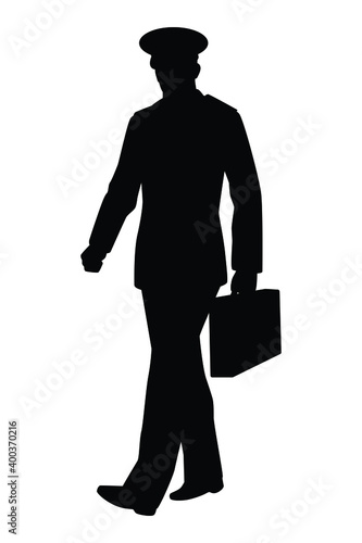 Military cadet student silhouette vector