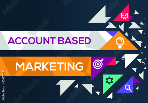 Creative (account based marketing) Banner Word with Icon ,Vector illustration.
