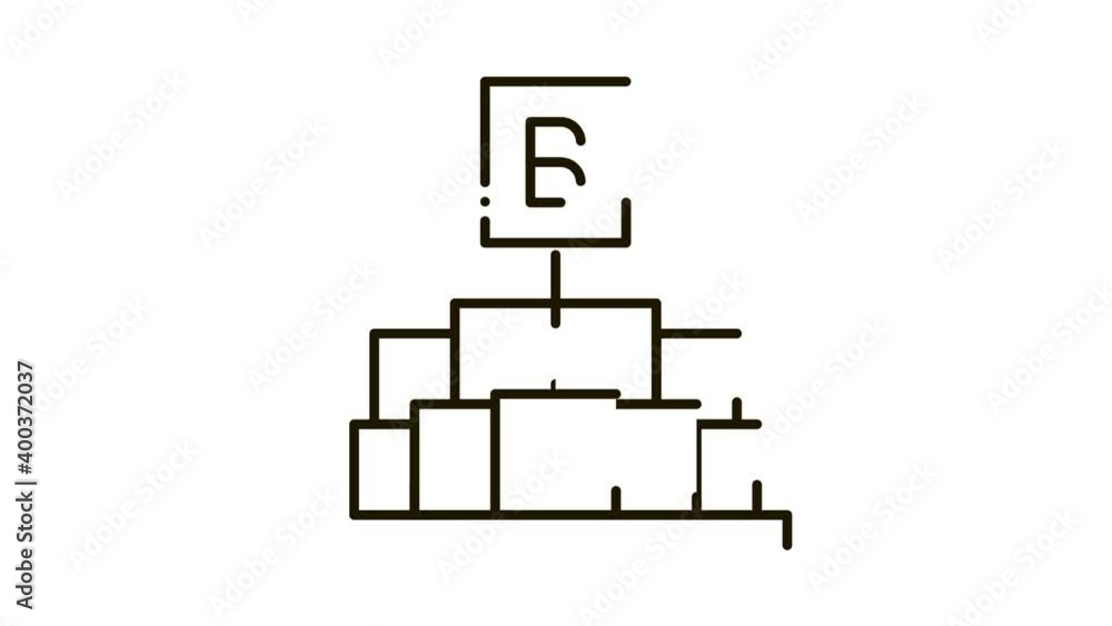 pieces of butter holding letter b animated icon on white background pieces of butter holding letter b animated icon on white background