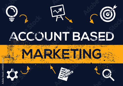 Creative (account based marketing) Banner Word with Icon ,Vector illustration.
