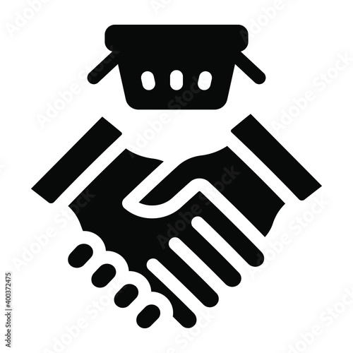 Shopping agreement glyph editable icon 