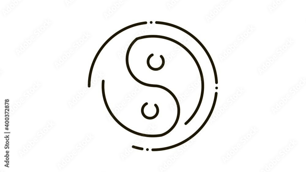 Yin Yang Icon Animation. black Yin Yang animated icon on white background Yin Yang Icon Animation. black Yin Yang animated icon on white background