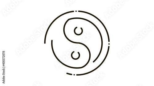 Wallpaper Mural Yin Yang Icon Animation. black Yin Yang animated icon on white background Torontodigital.ca