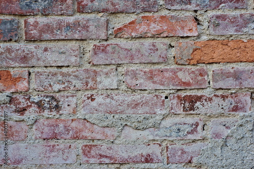 very old red brick wall