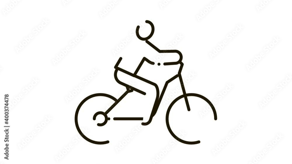 Man on Bicycle Icon Animation. black Man on Bicycle animated icon on white background Man on Bicycle Icon Animation. black Man on Bicycle animated icon on white background