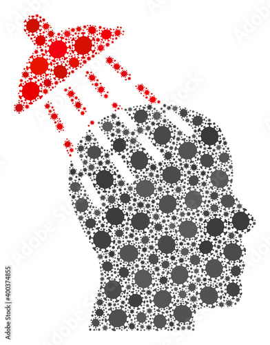 Canvastavla Vector brainwashing covid composition icon organized for pandemic applications