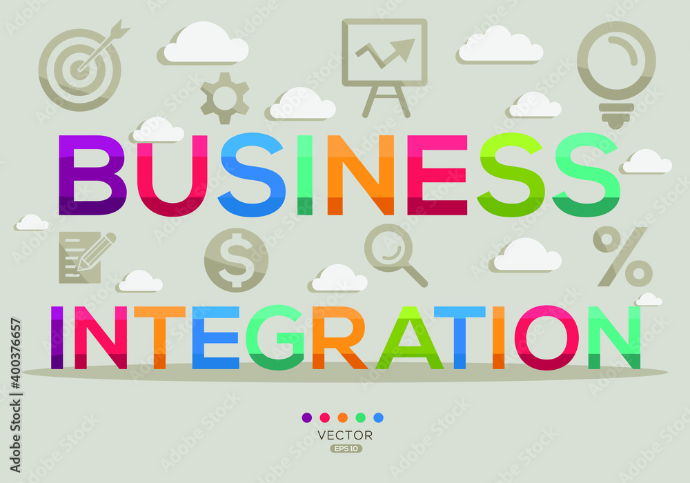 Creative (business integration) Banner Word with Icon ,Vector illustration.
