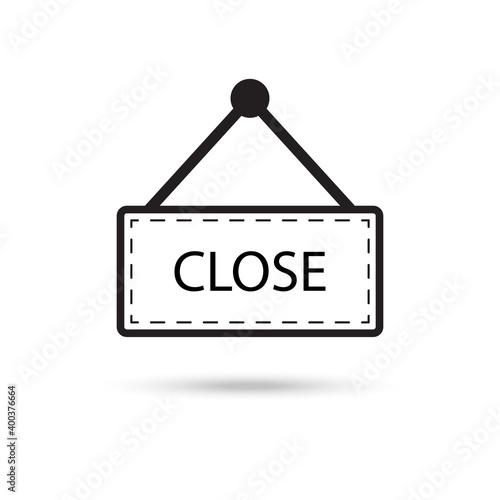 Close label for restaurant on white background
