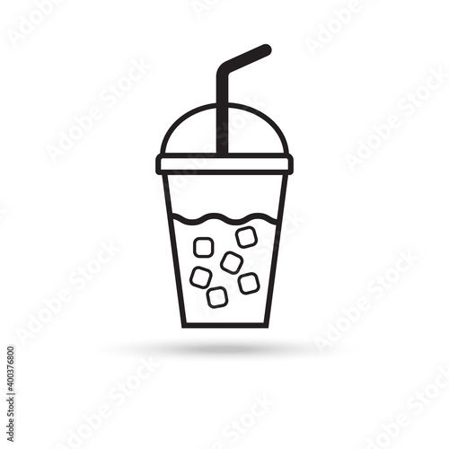ice coffee icon on white background