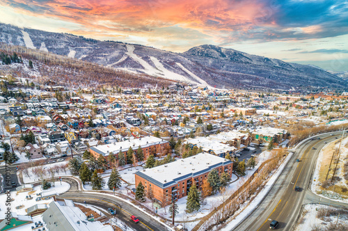 Park City, Utah, USA Downtown Aerial photo