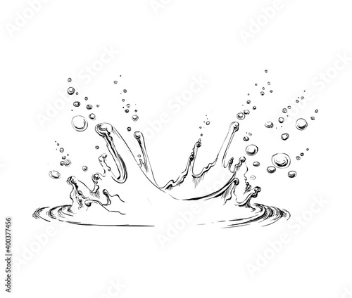 Hand drawn water splash vector illustration