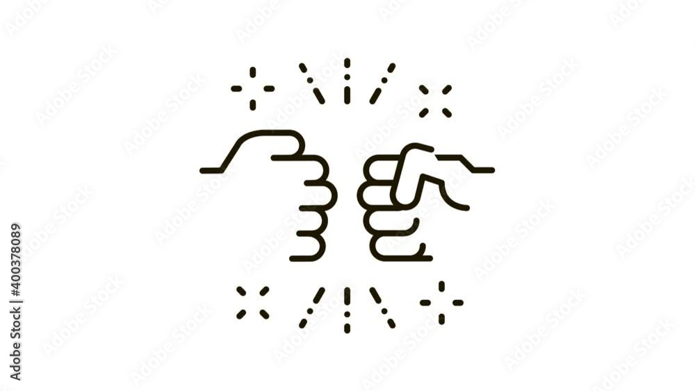 Friend Fist Bump Icon Animation. black Friend Fist Bump animated icon on white background Friend Fist Bump Icon Animation. black Friend Fist Bump animated icon on white background