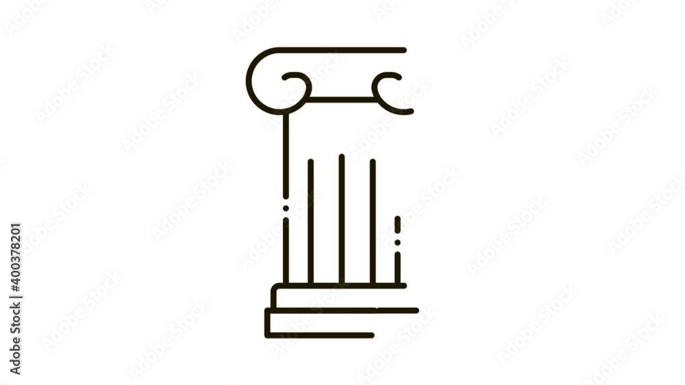 Antique Column Icon Animation. black Antique Column animated icon on white background Antique Column Icon Animation. black Antique Column animated icon on white background