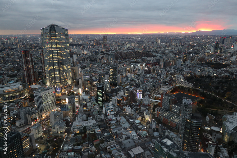 東京 六本木　俯瞰　夜景　night view of Roppongi ,Tokyo