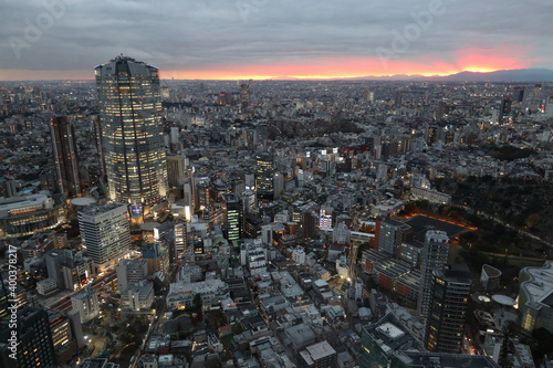 東京 六本木 俯瞰 夜景 night view of Roppongi ,Tokyo