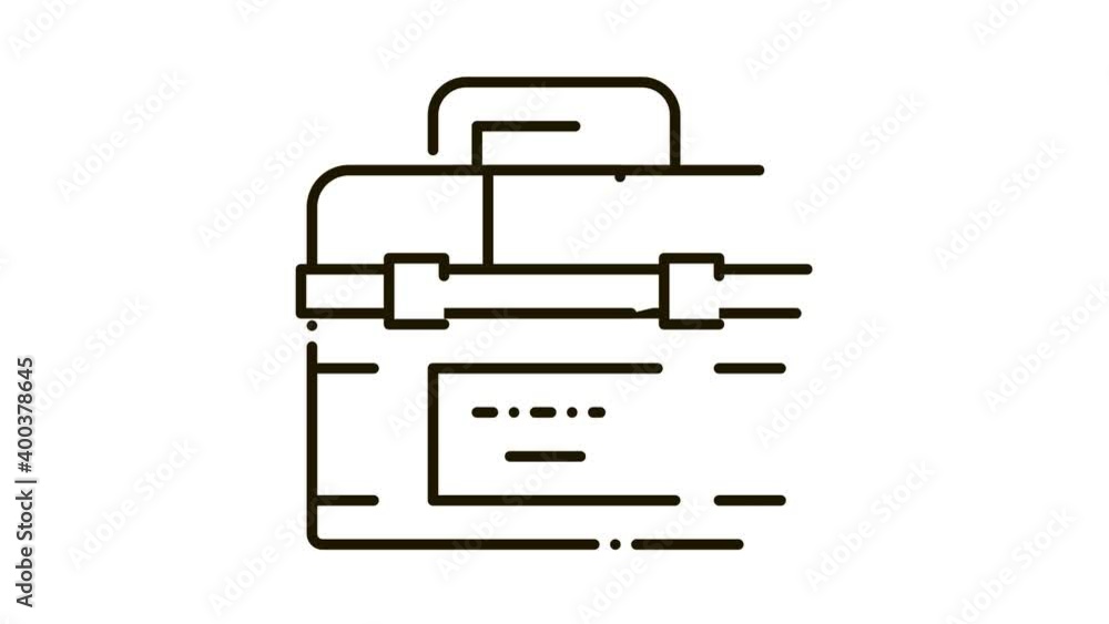 Toolbox Case Icon Animation. black Toolbox Case animated icon on white background Toolbox Case Icon Animation. black Toolbox Case animated icon on white background