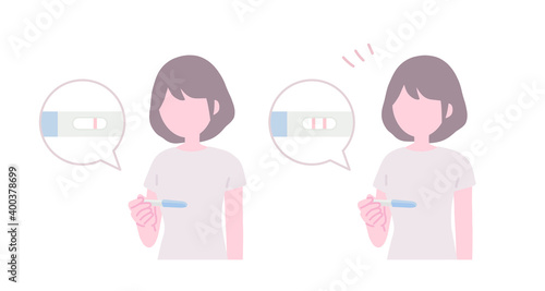 妊娠検査薬を試す女性