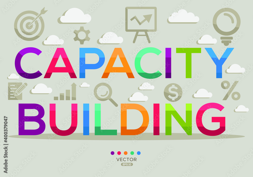 Creative (capacity building) Banner Word with Icon ,Vector illustration.
