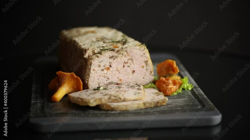 homemade sausage from minced meat with mushrooms and vegetables inside homemade sausage from minced meat with mushrooms and vegetables inside