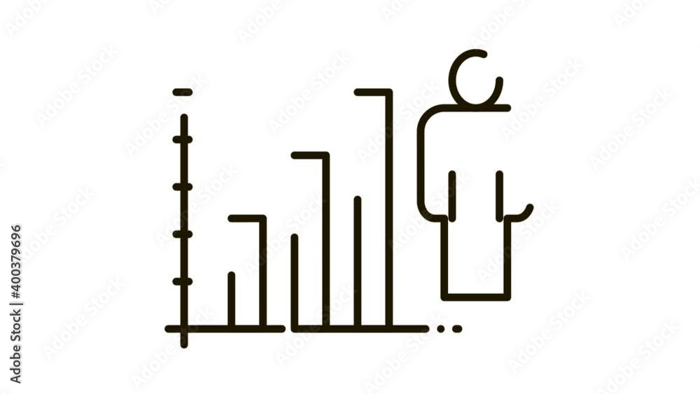 Man Rising Rates Icon Animation. black Man Rising Rates animated icon on white background Man Rising Rates Icon Animation. black Man Rising Rates animated icon on white background