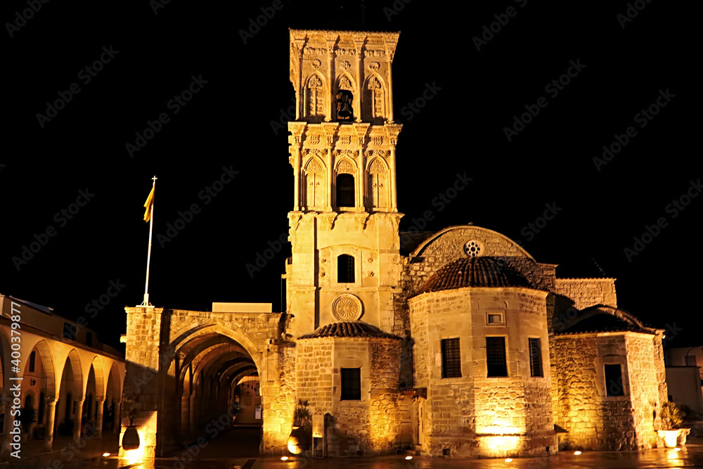 The Church of Saint Lazarus, a late-9th century church in Larnaca at night, Cyprus. It belongs to the Church of Cyprus, an autocephalous Greek Orthodox Churchus Greek Orthodox Church