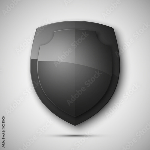 Protected guard shield concept. Safety badge color icon. Privacy colorful banner shield. Security bright label. Defense tag. Presentation shining sticker shape. defense safeguard shield sign