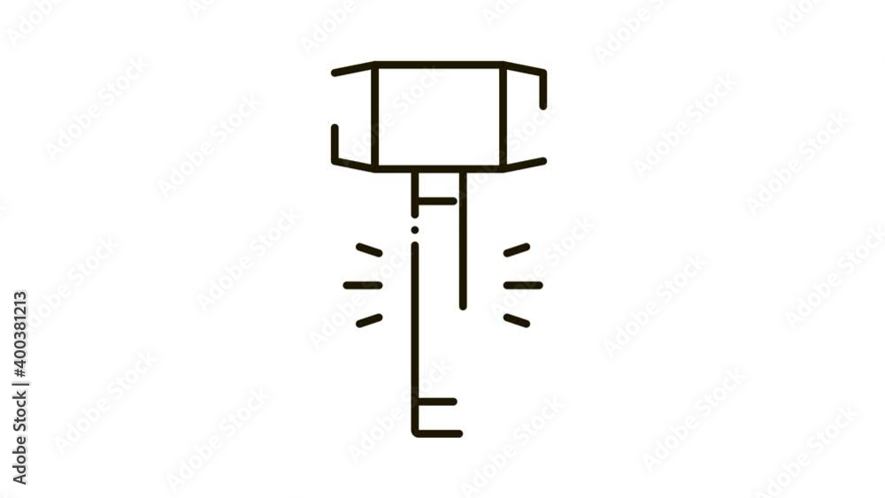 Hammer Tool Icon Animation. black Hammer Tool animated icon on white background Hammer Tool Icon Animation. black Hammer Tool animated icon on white background