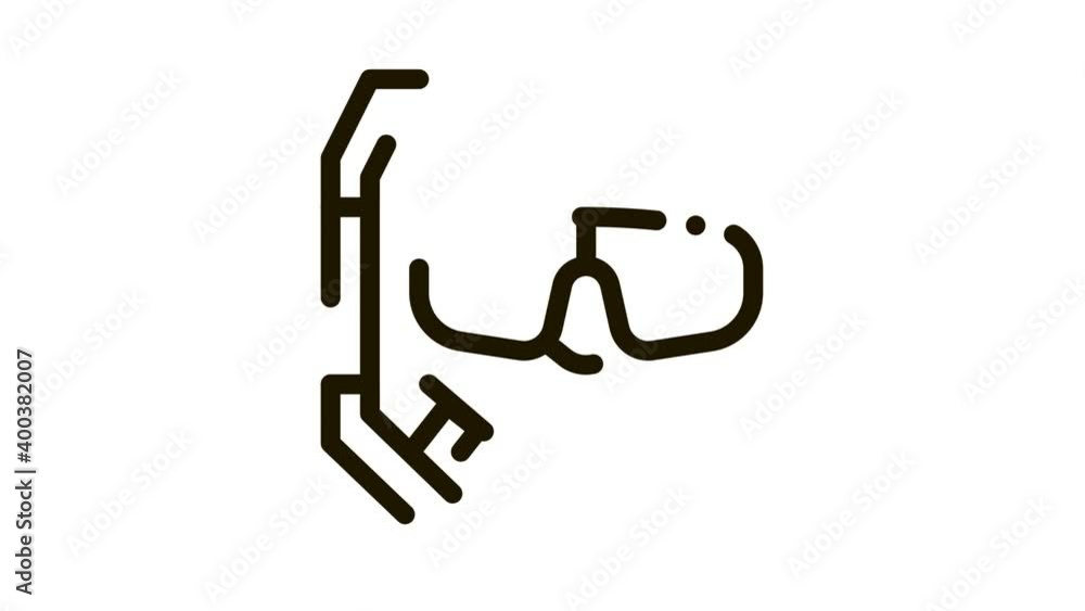 Mask And Breathing Tube Icon Animation. black Mask Sport Equipment For Diving Under Water, Swimming Tool animated icon on white background