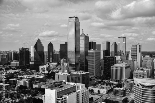 Dallas  black and white  city  US  skyscraper  monochrome