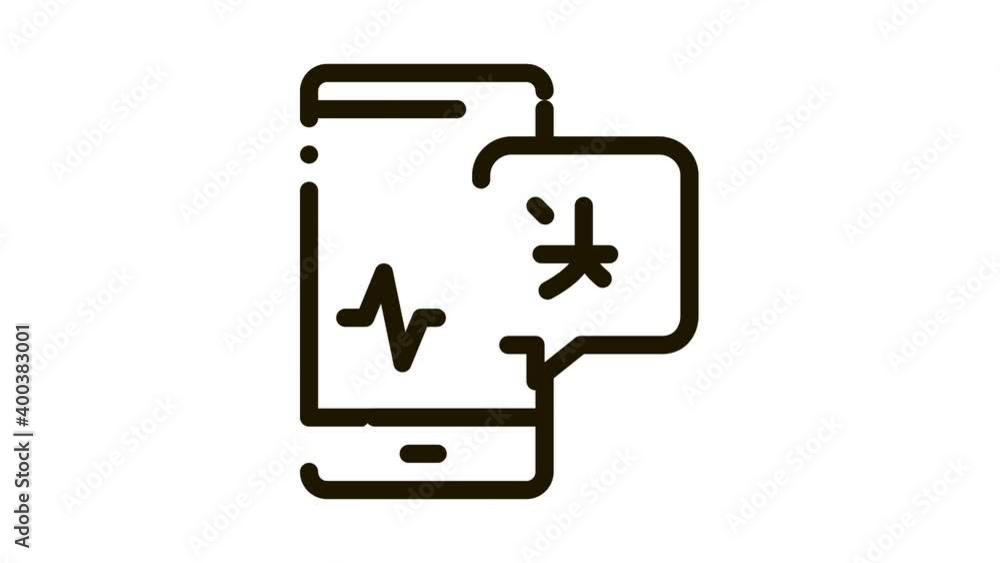 Voice Wave On Phone Screen Icon Animation. black Smartphone Interpreter Sound Application For Study Language animated icon on white background Voice Wave On Phone Screen Icon Animation. black Smartphone Interpreter Sound Application For Study Language animated icon on white background