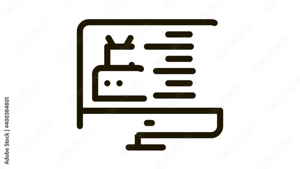 Robotics Web Site Icon Animation. black Robotics Web Site animated icon on white background Robotics Web Site Icon Animation. black Robotics Web Site animated icon on white background