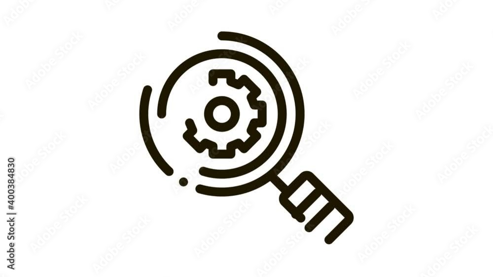 Gear Research Icon Animation. black Gear Research animated icon on white background Gear Research Icon Animation. black Gear Research animated icon on white background