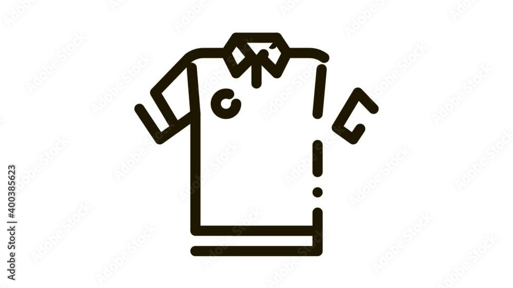 Player T-shirt Icon Animation. black Player T-shirt animated icon on white background Player T-shirt Icon Animation. black Player T-shirt animated icon on white background