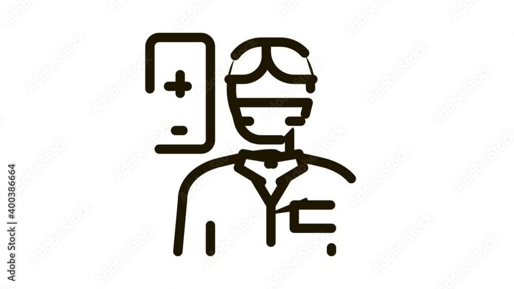 Doctor Human Icon Animation. black Doctor Human animated icon on white background Doctor Human Icon Animation. black Doctor Human animated icon on white background