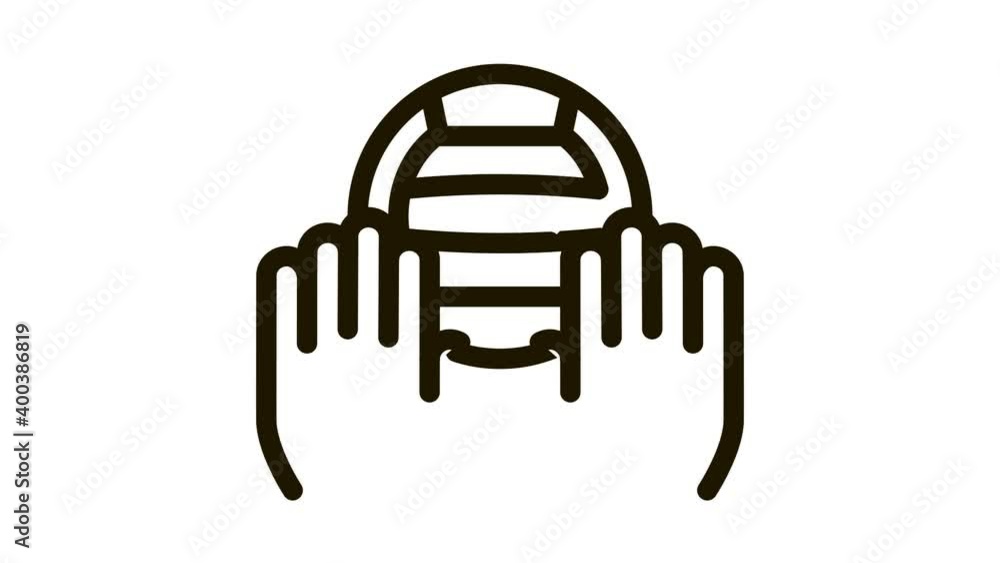 Catching Volleyball Ball Icon Animation. black Catching Volleyball Ball animated icon on white background Catching Volleyball Ball Icon Animation. black Catching Volleyball Ball animated icon on white background